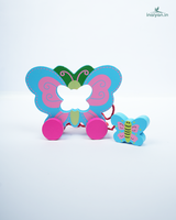 Handcrafted Wooden Pull-Along Animal Toy with Baby 2