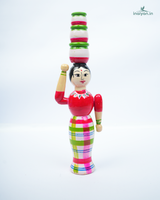 Traditional Wooden Lady Doll with Pots 3
