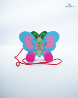 Handcrafted Wooden Pull-Along Animal Toy with Baby 5