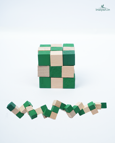 3D Wooden Snake Cube Brain Teaser