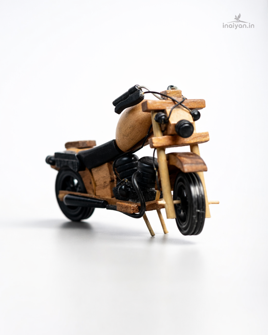 Handcrafted Wooden Motorcycle Miniature