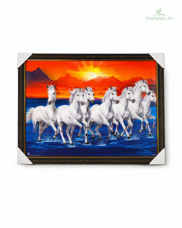 7 Running White Horses — Sunset - Wall Frame