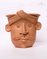 Handcrafted Terracotta Face Planter 1