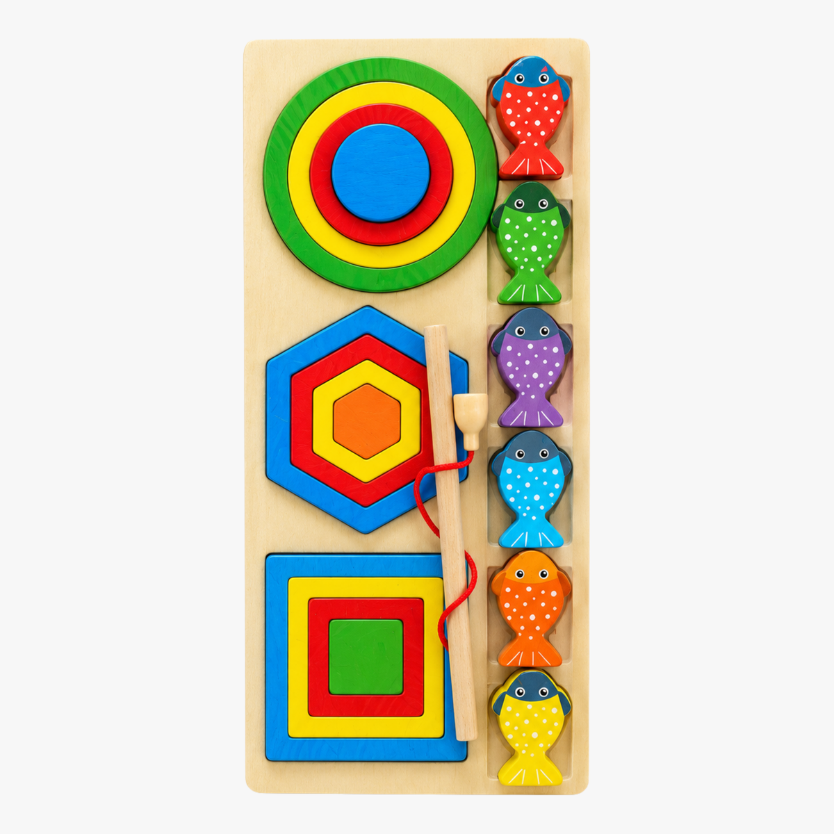 Wooden Shape & Fish Activity Board | Montessori Learning Toy