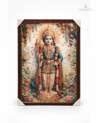 Lord Murugan in Bloom - Devotional Wall Frame - 40 × 20 Inch