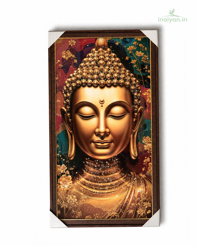 Radiant Gold Buddha Wall Frame - 40 × 20 Inch