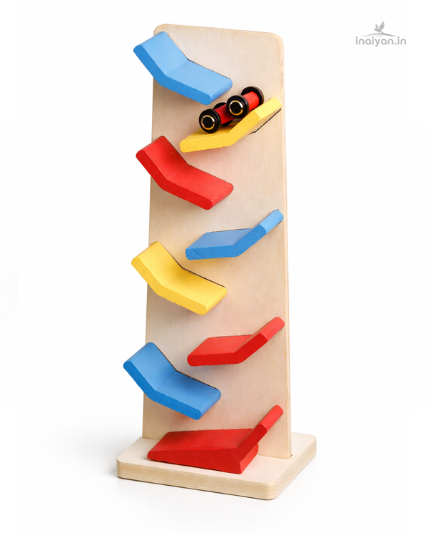 Wooden Zig-Zag Car Track Toy