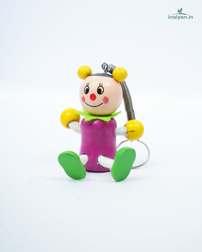 Premium Handcrafted Wooden Hanging Toy | Cute Spring-Action Bag Charm