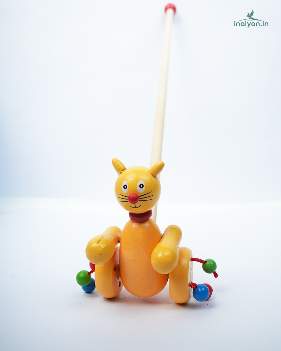 Premium Handcrafted Wooden Animal Push Toys | Traditional Toddler Walking Toy