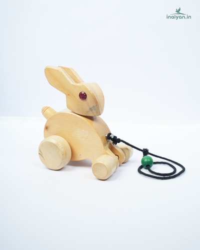 Natural Wood Rabbit Pull-Along Toy