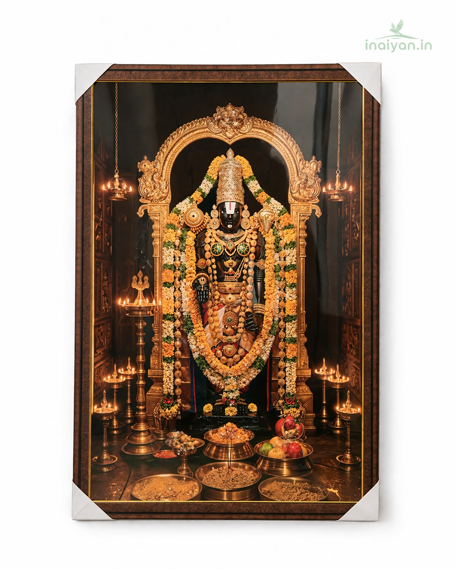 Premium Devotional Wall Frame – Lord Balaji (Tirupati) – 40 x 25 Inch