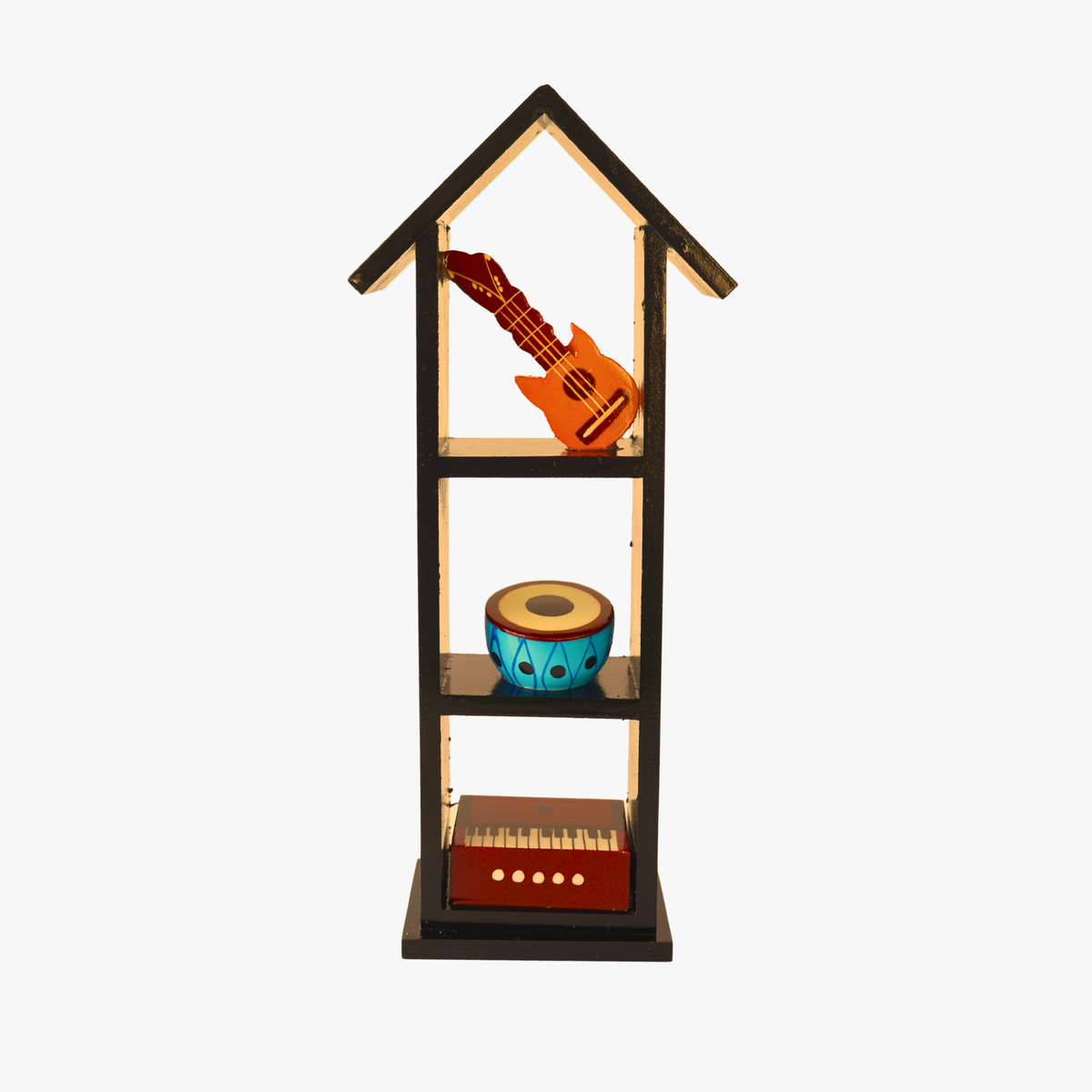 Wooden Musical Instruments Showpiece | Decorative Display Stand