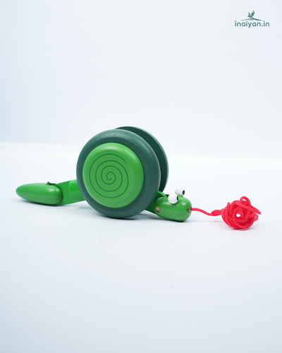 Premium Handcrafted Wooden Snail Pull Toy | Eco-Friendly Toddler Walking Companion