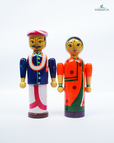 Hand-Painted Traditional Couple Dolls