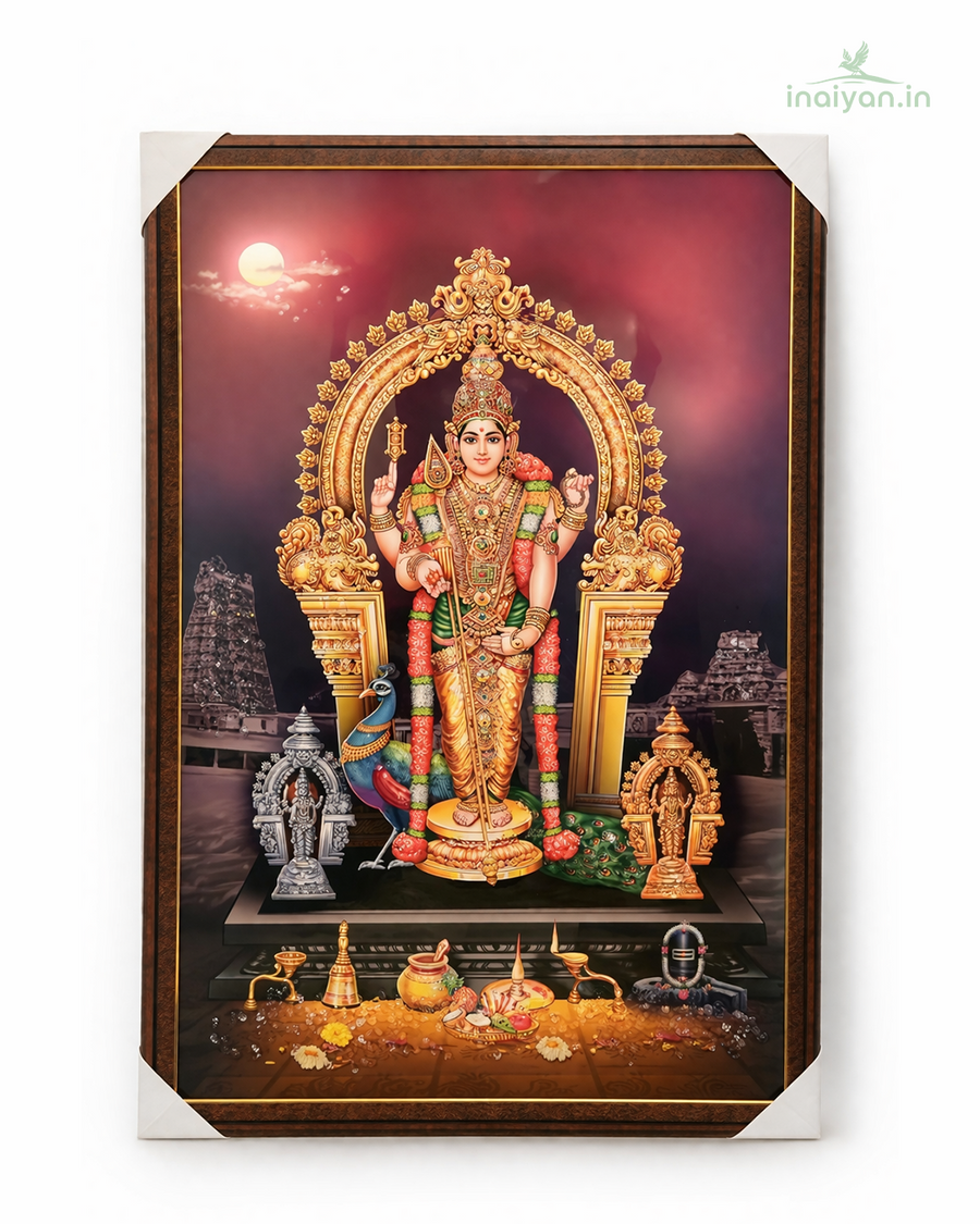 Lord Murugan Devotional Wall Frame - 40 × 20 Inch