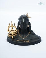 Premium Black & Gold Lord Shiva Idol | Adiyogi Car Dashboard & Desk Figurine 2