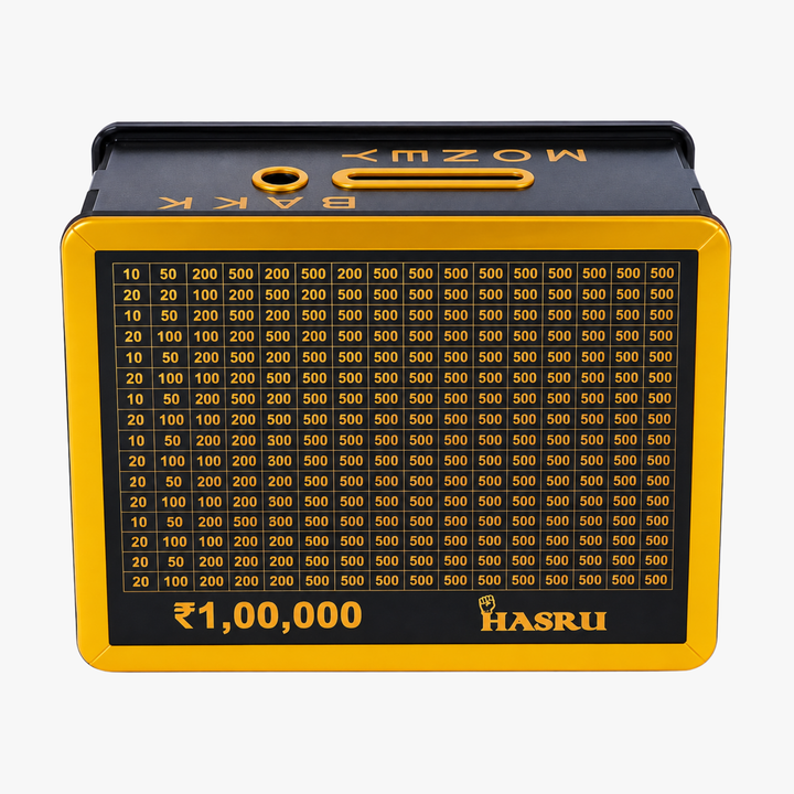 Wooden ₹1 Lakh Money Saving Challenge Box