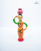 Handmade Wooden Village Lady Showpiece 2