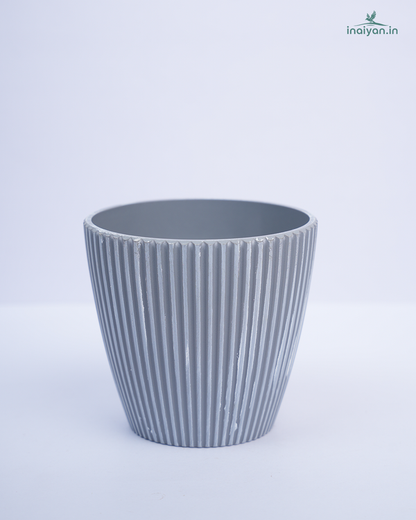 Ribbed Grey Melamine Garden Planter - 4.5"