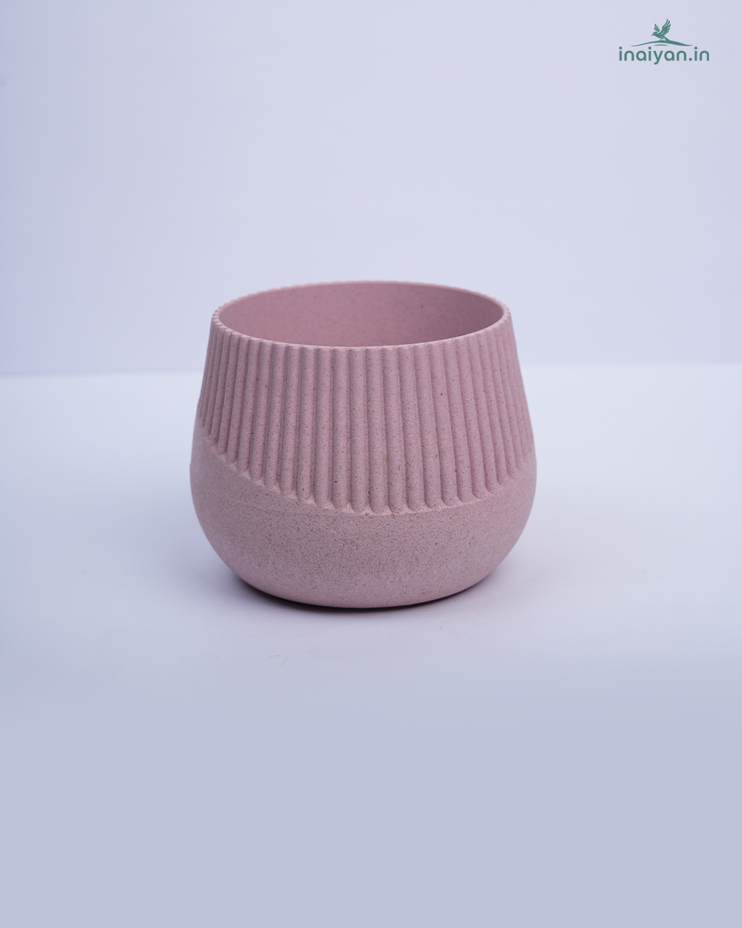 Round Ribbed Eco Planter - Dusty Pink - 4"