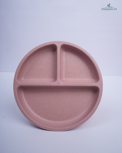 Divided Wheat Straw Kids Dinner Plate - Blush Pink