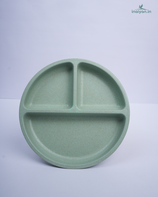 Divided Wheat Straw Kids Dinner Plate - Sage Green - 8"