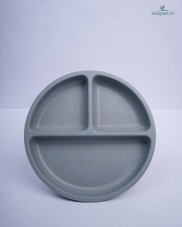 Divided Wheat Straw Kids Dinner Plate - Stone Grey - 8"