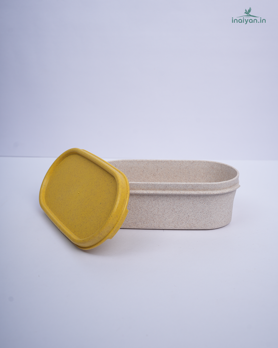Eco Wheat Straw Square Storage Box - Mustard - 350ml