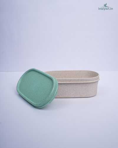 Eco Wheat Straw Square Storage Box - Sage - 350ml