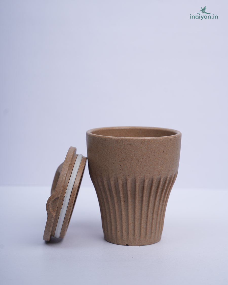 Eco Wheat Straw Coffee Cup with Lid - 300ml