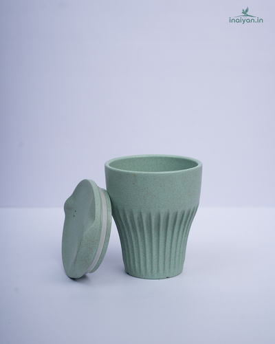Eco Wheat Straw Coffee Cup with Lid - 300ml Mint