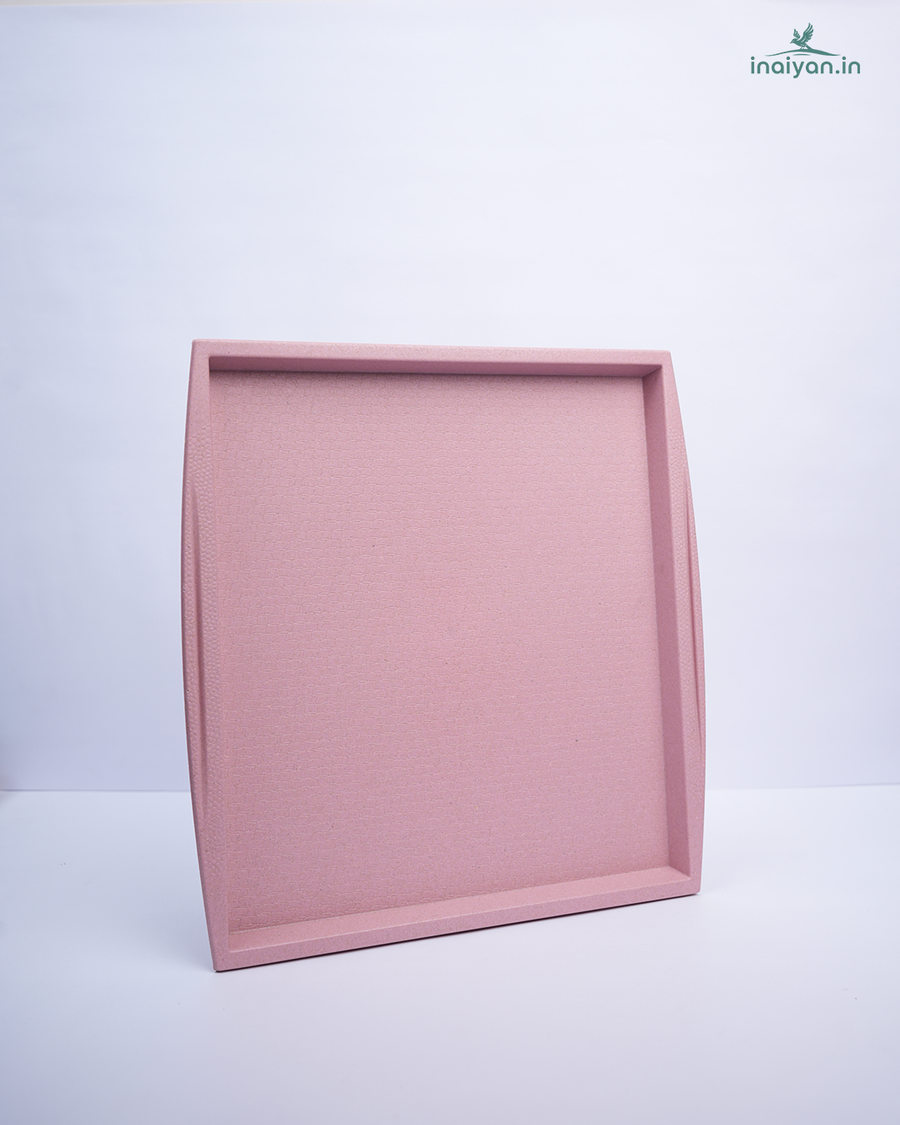 Eco Square Serving Tray with Handles - Dusty Pink