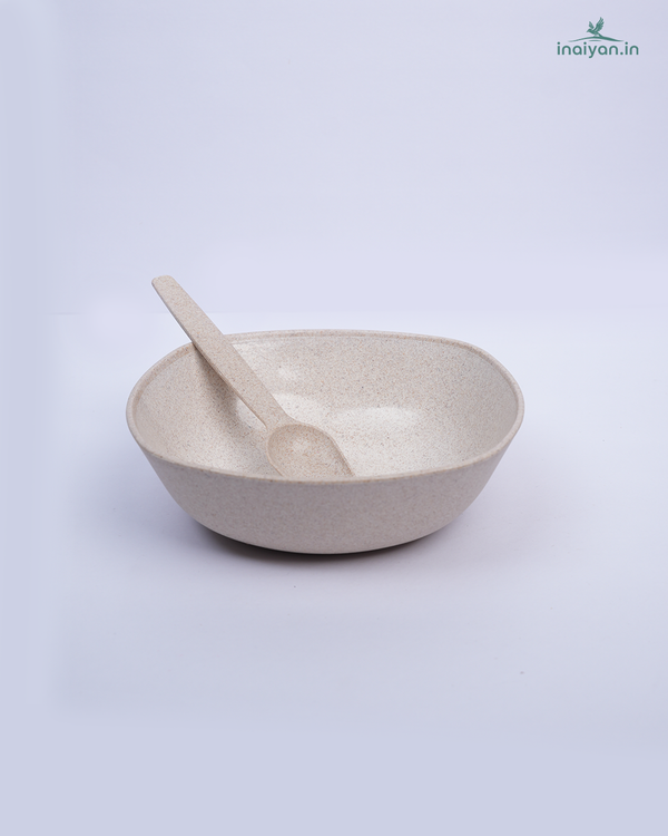 Eco Veg Bowl with Spoon - 600ml Set of 4 Blue - 600ml Set of 4