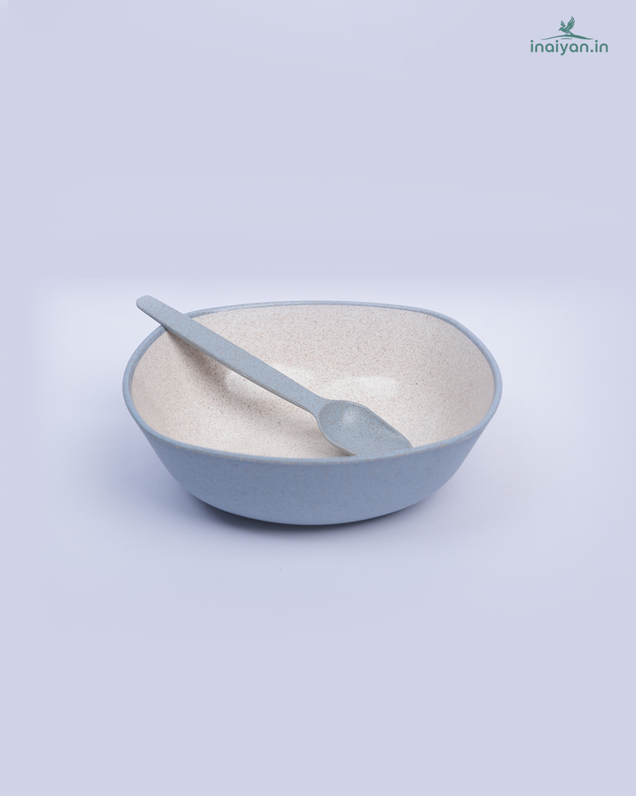Eco Veg Bowl with Spoon - 600ml Set of 4 Natural