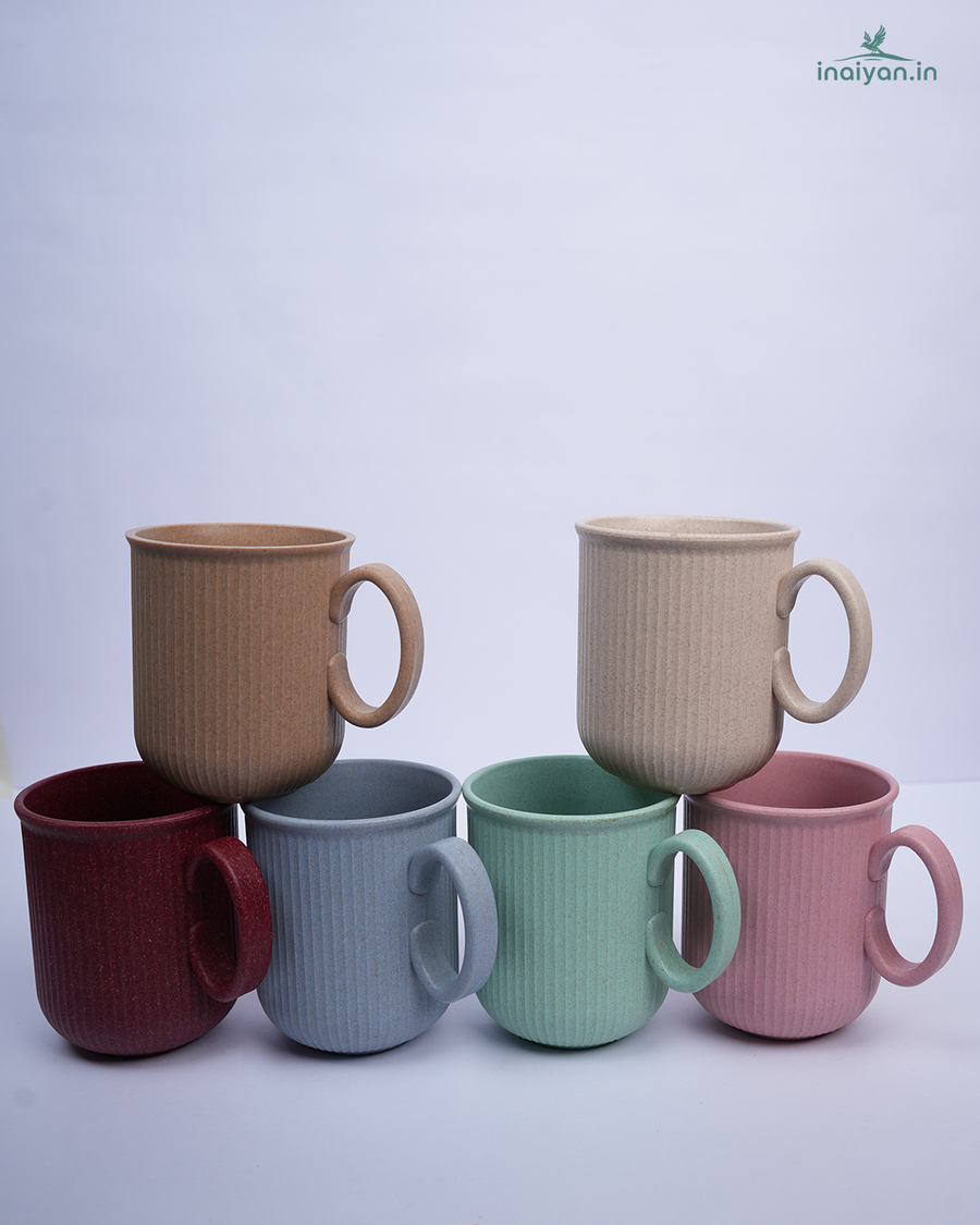 Eco Ribbed Coffee Mug 10“ 350ml (Set of 2 Multicolour)