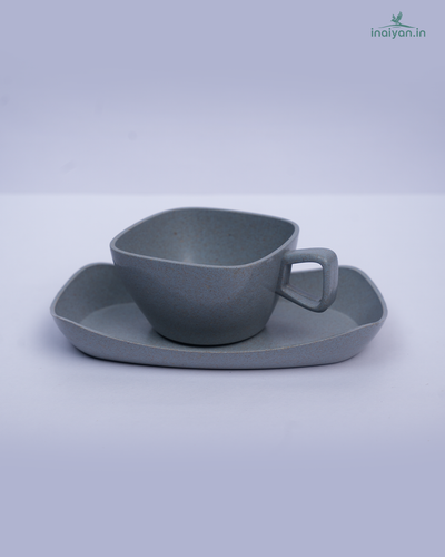 Eco Tea Cup with Saucer - Grey