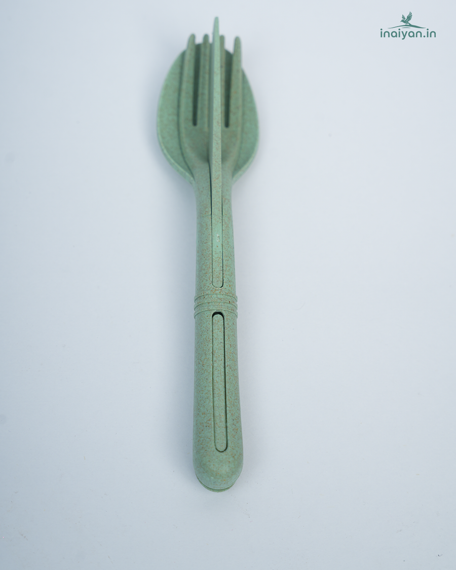 Sage Green Eco Wheat Straw Cutlery Set