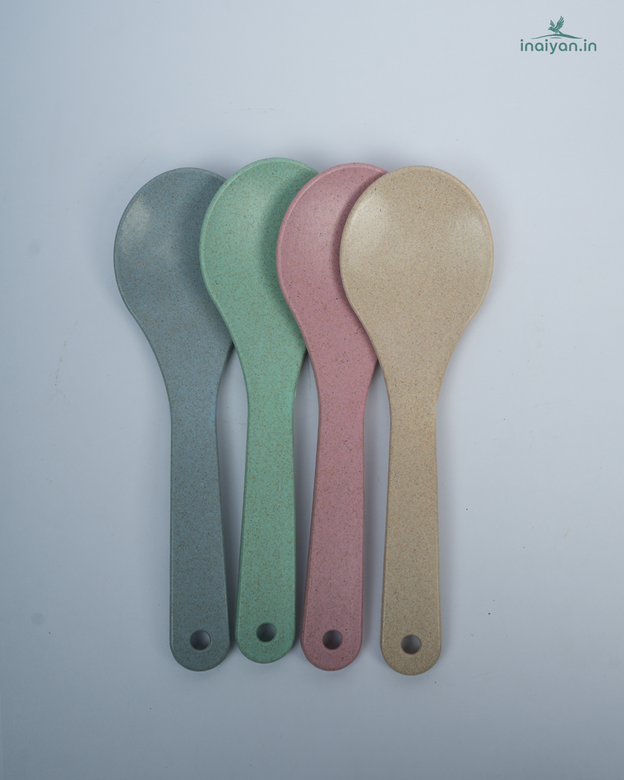 Pastel Wheat Straw Serving Spoon Set of 4