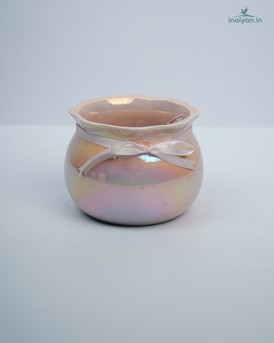 Pearl Lustre Iridescent Ceramic Pot