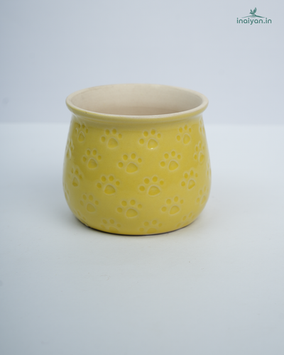 Banana Yellow Speckle Matte Ceramic Pot