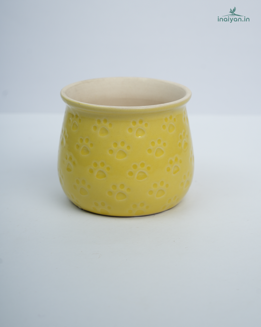 Banana Yellow Speckle Matte Ceramic Pot