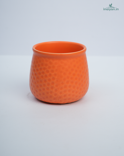 Rustic Orange Dotted Ceramic Pot