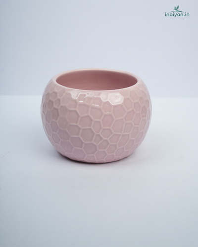 Blush Dotted Spherical Ceramic Pot