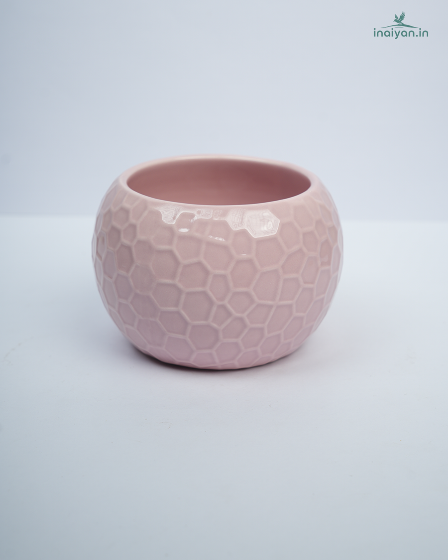 Blush Dotted Spherical Ceramic Pot