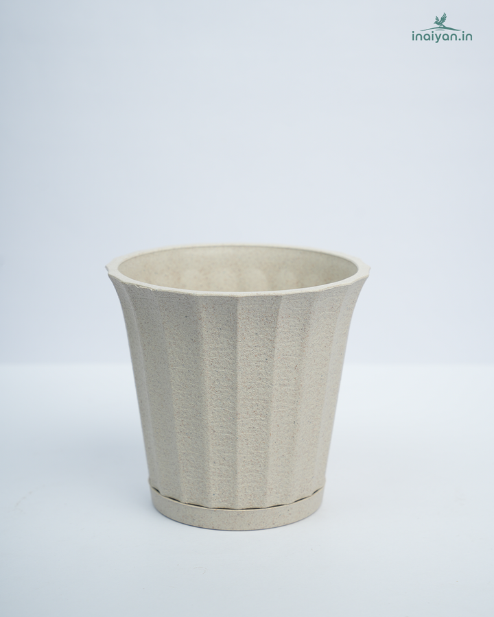 Stone Beige Eco Fluted Garden Planter - 5"