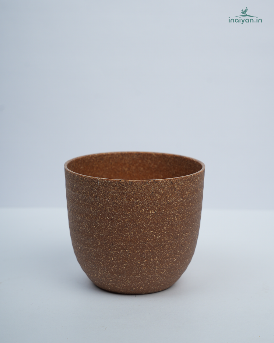 Pebble Brown Eco Round Garden Planter