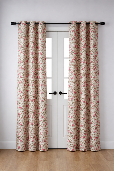 Pure Cotton Door Curtains set - Light Filtering Ethnic Drapes