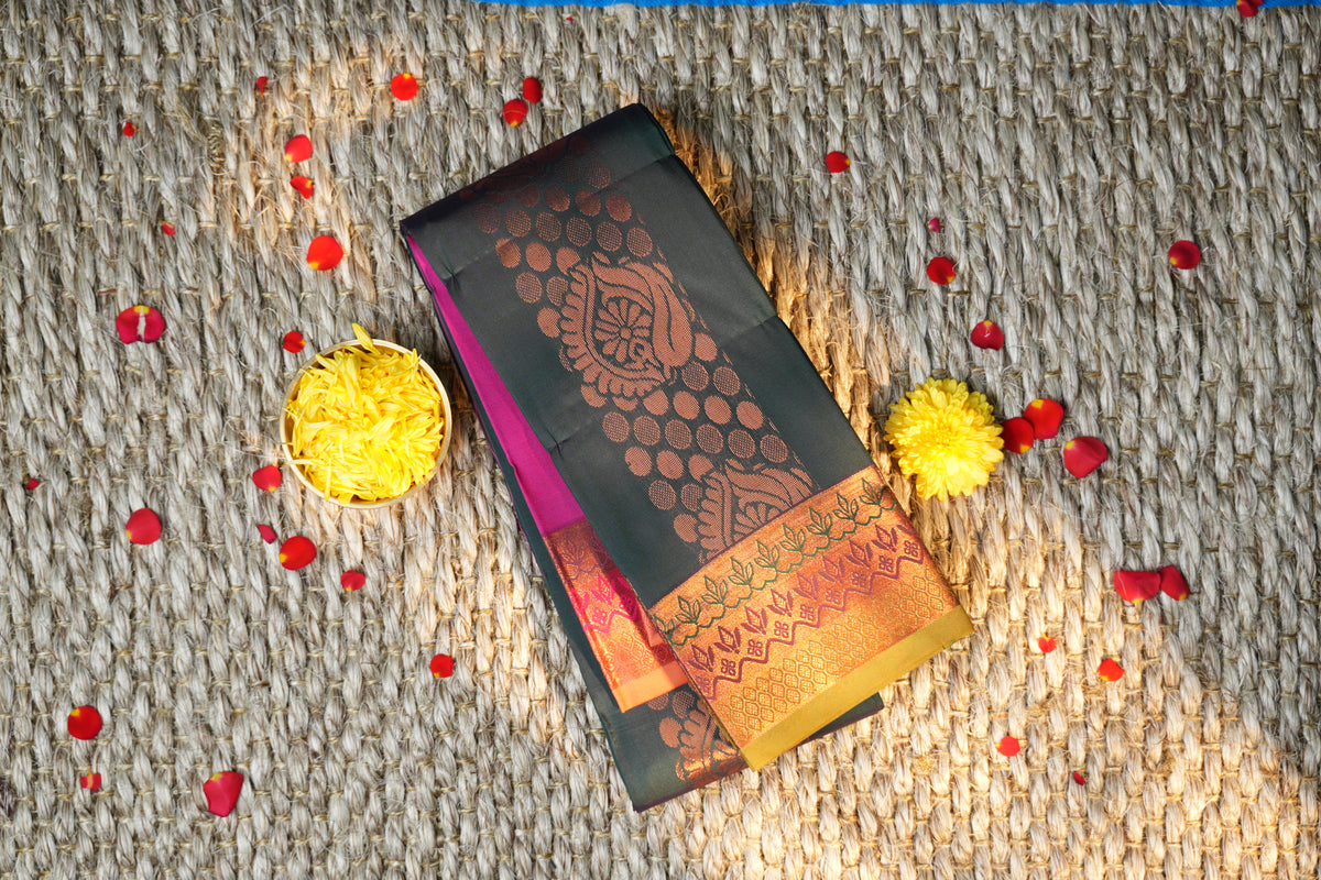 Elampillai Soft silk self butta Saree