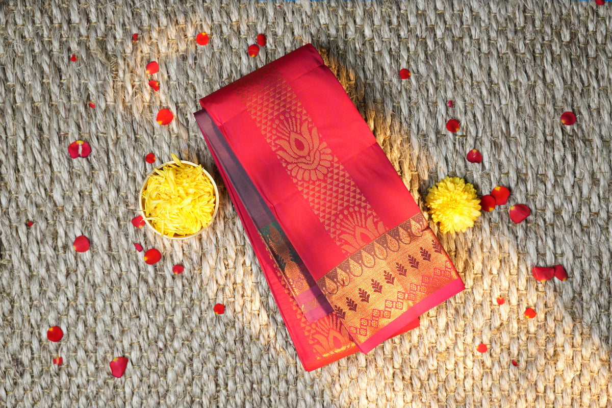 Elampillai Soft silk self butta Saree