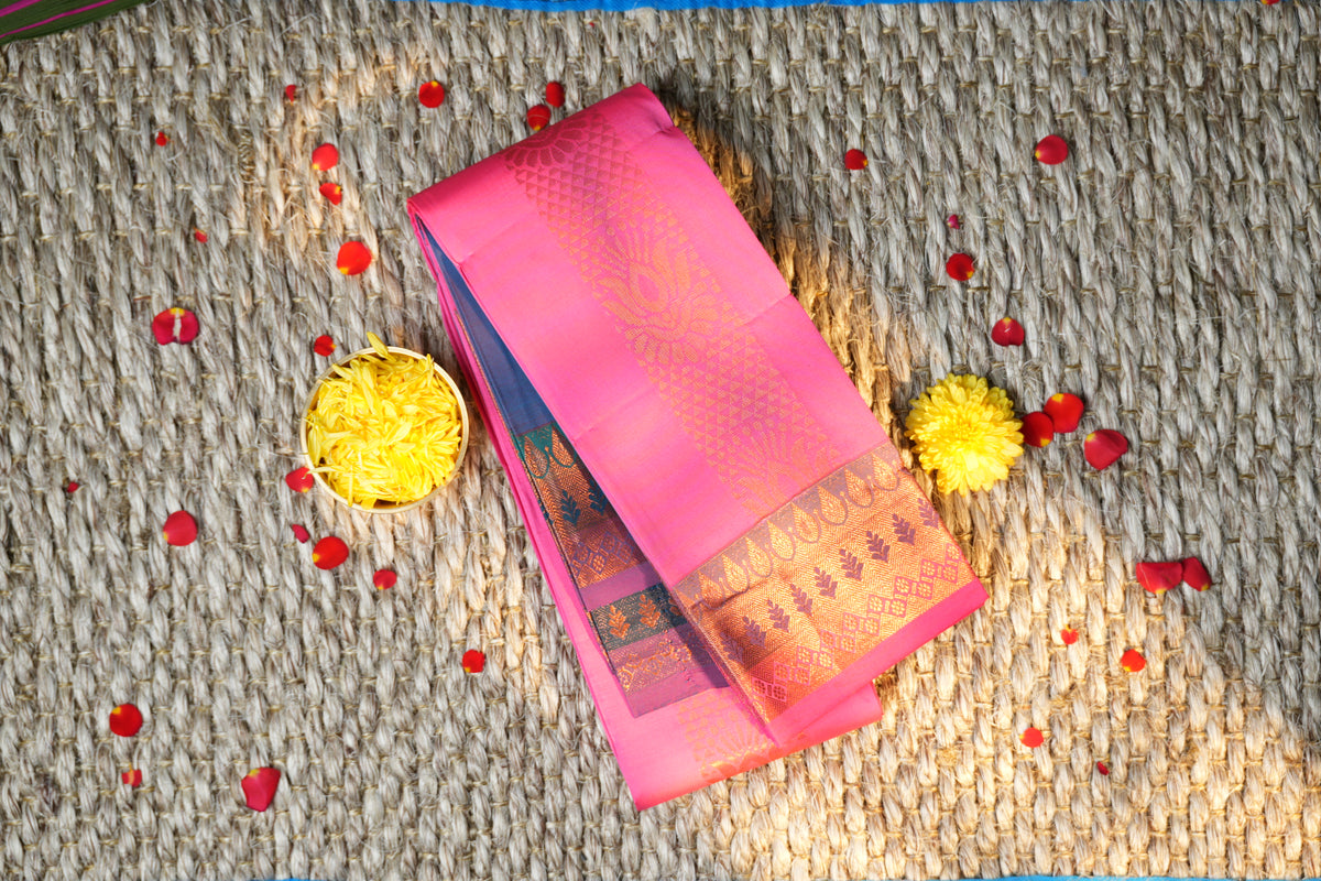 Elampillai Soft silk self butta Saree